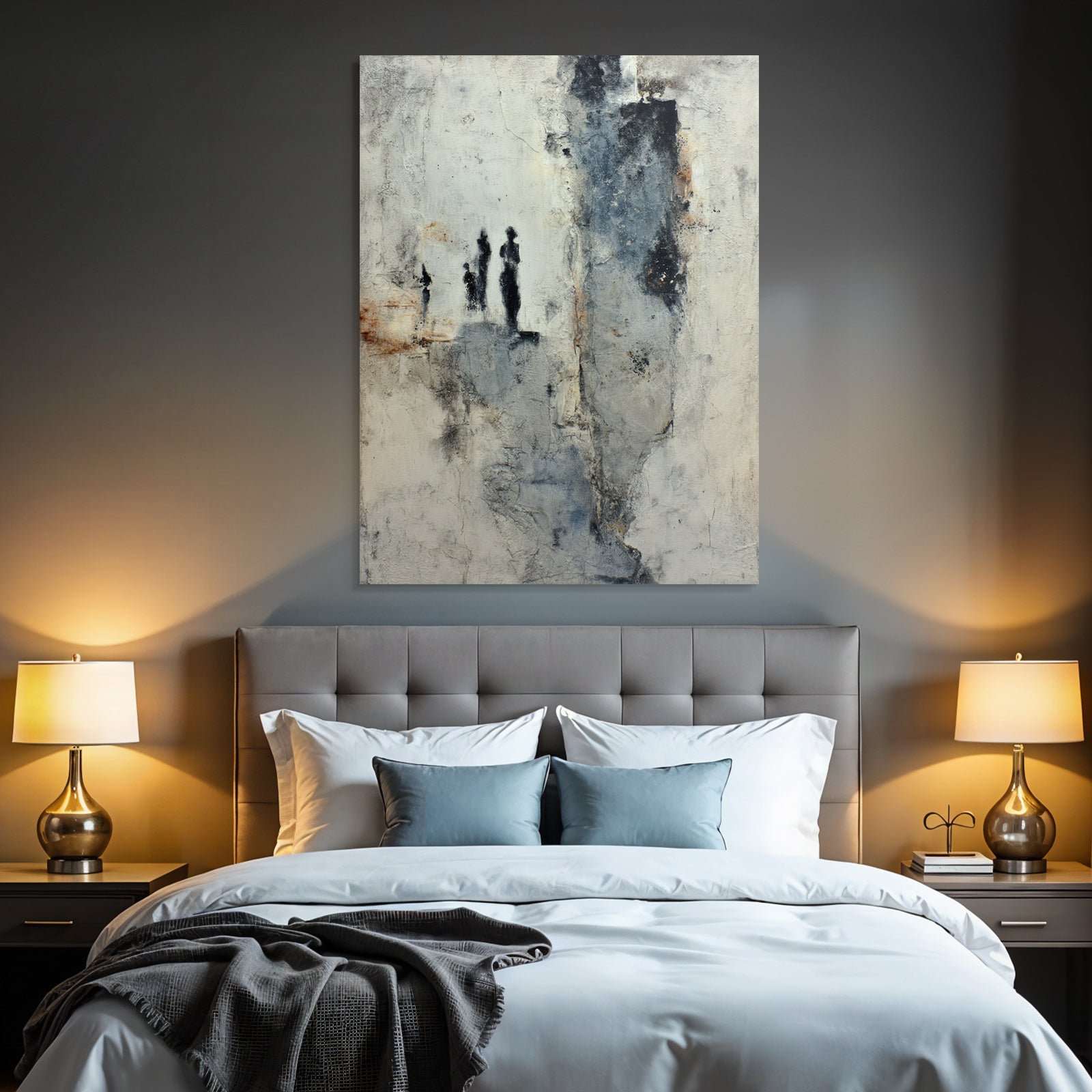 Abstrakte Kunst Wandmalerei Mit Texturen Und Mustern