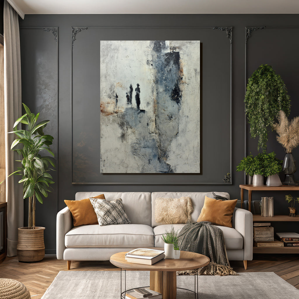 Abstrakte Kunst Wandmalerei Mit Texturen Und Mustern