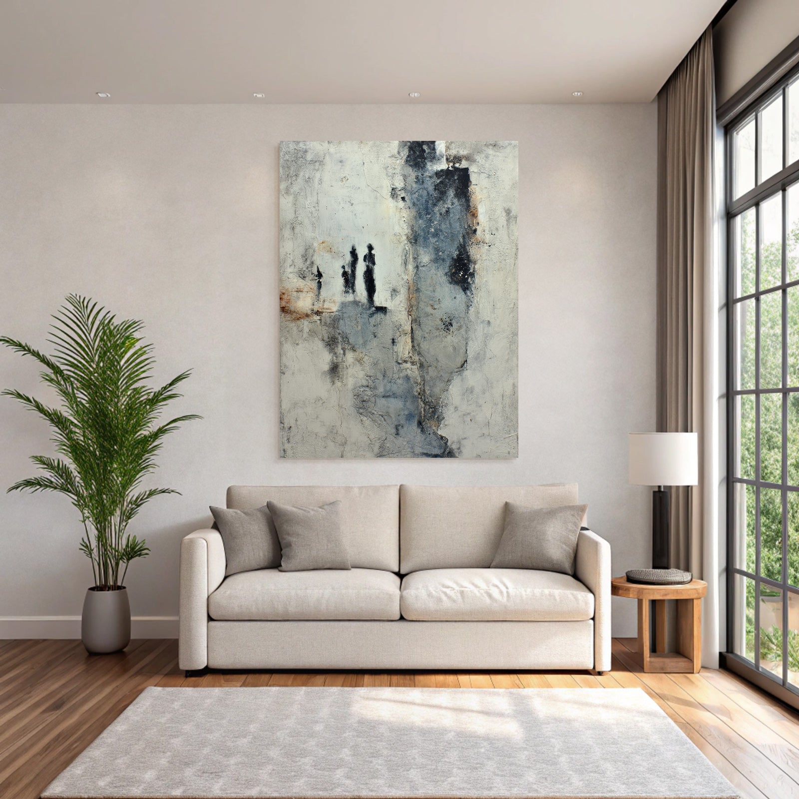 Abstrakte Kunst Wandmalerei Mit Texturen Und Mustern