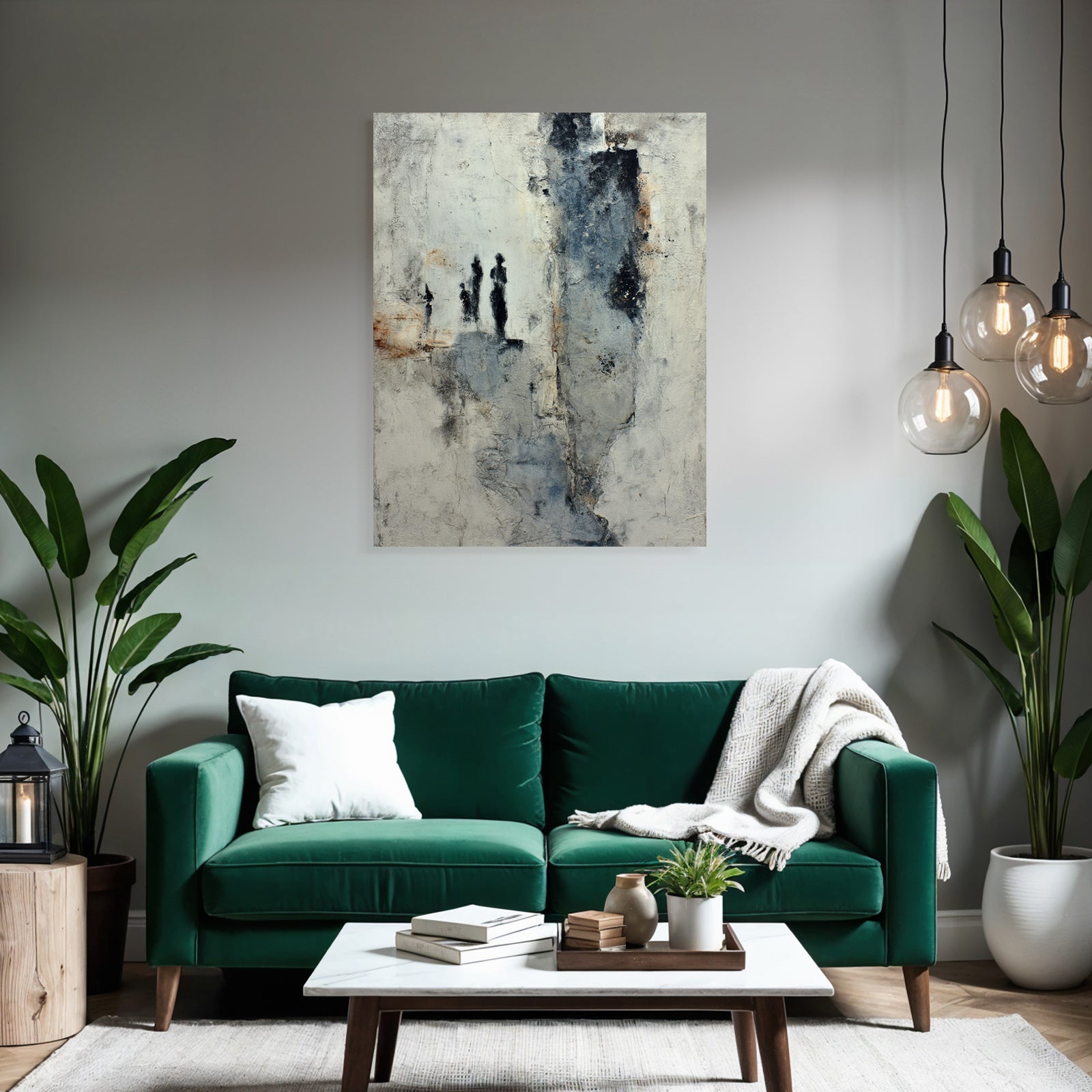 Abstrakte Kunst Wandmalerei Mit Texturen Und Mustern