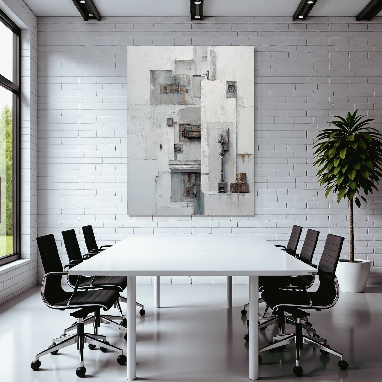 Abstrakte Kunst Weiss Grau Metall Texturen