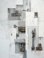  Abstrakte Kunst Weiss Grau Metall Texturen | Industrial | Einrichtungsstile