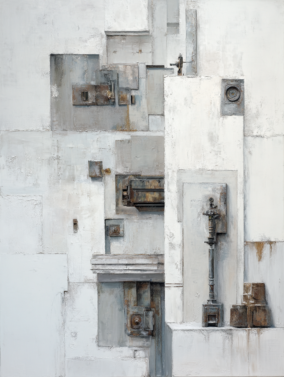 Abstrakte Kunst Weiss Grau Metall Texturen | Industrial | Einrichtungsstile