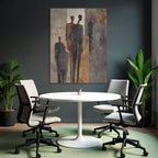 Abstrakte Menschliche Figuren Schatten Braun Grau Creme