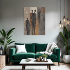 Abstrakte Menschliche Figuren Schatten Braun Grau Creme