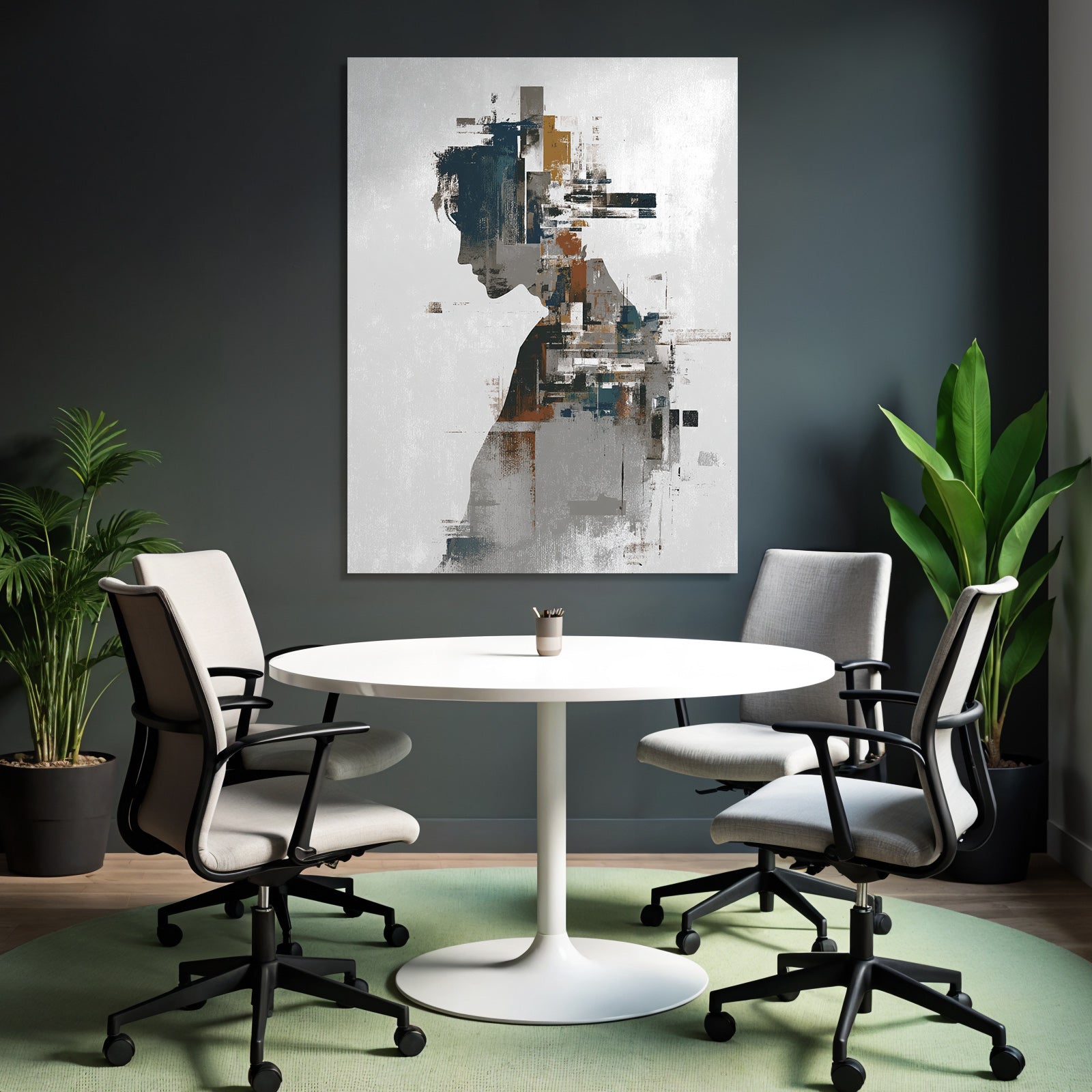 Abstrakte Menschliche Silhouette Farben Texturen