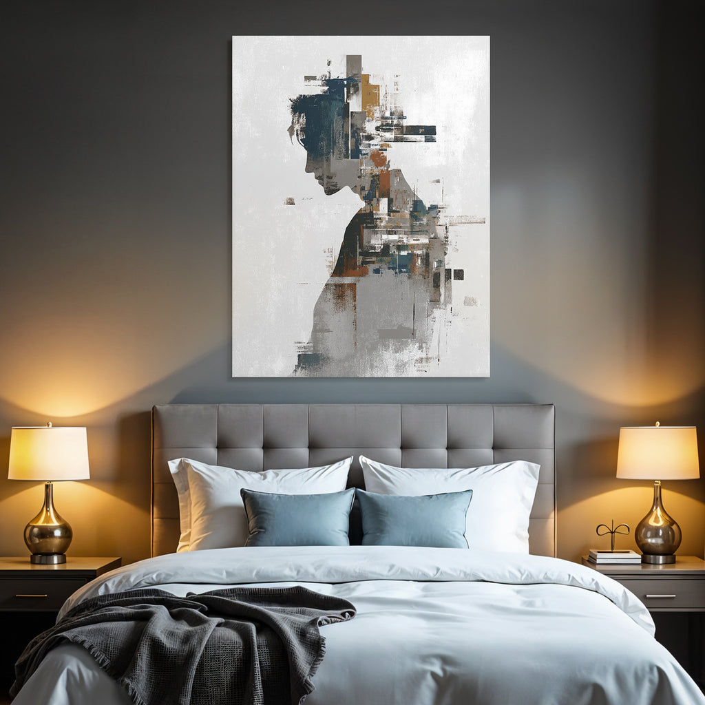 Abstrakte Menschliche Silhouette Farben Texturen