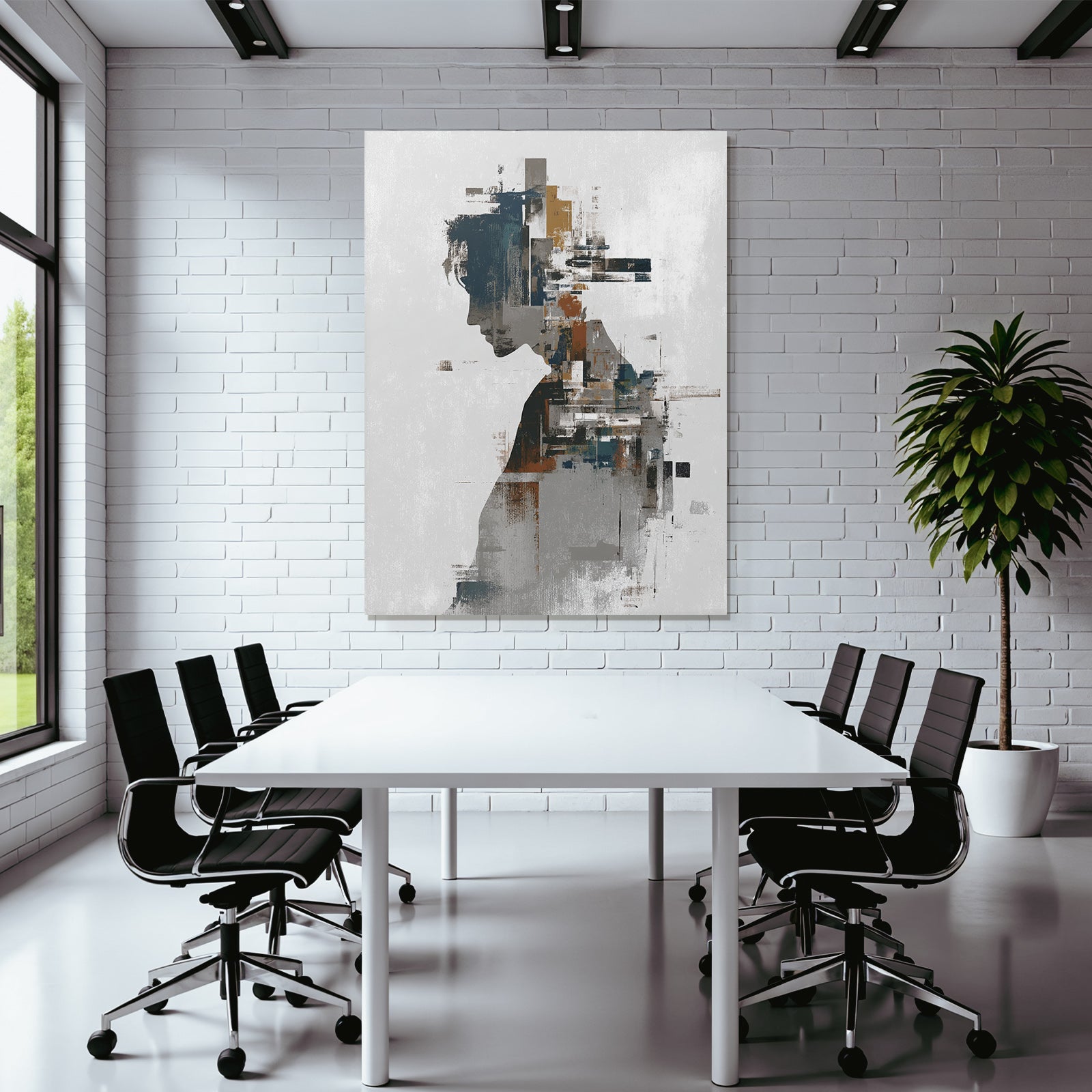 Abstrakte Menschliche Silhouette Farben Texturen