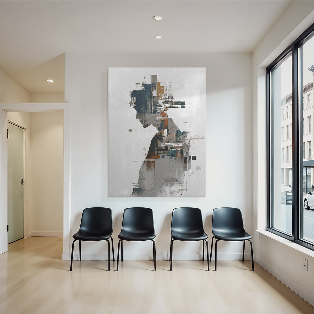 Abstrakte Menschliche Silhouette Farben Texturen
