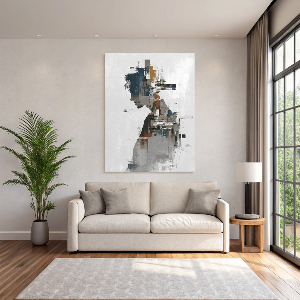 Abstrakte Menschliche Silhouette Farben Texturen
