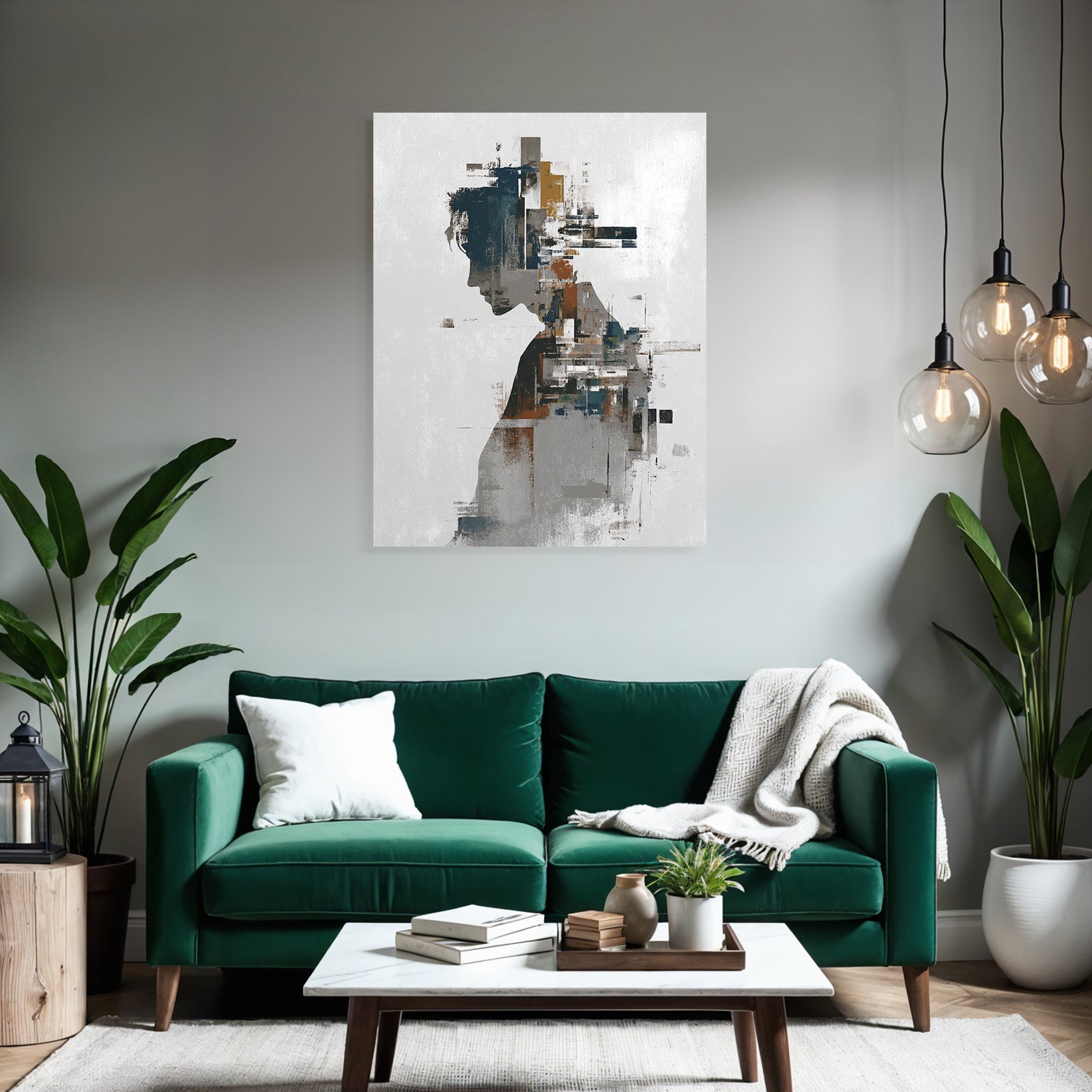 Abstrakte Menschliche Silhouette Farben Texturen