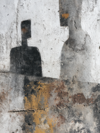  Abstrakte Silhouettes Gegen Strukturierte Wand Streetart Oder Gemaelde | Industrial | Einrichtungsstile