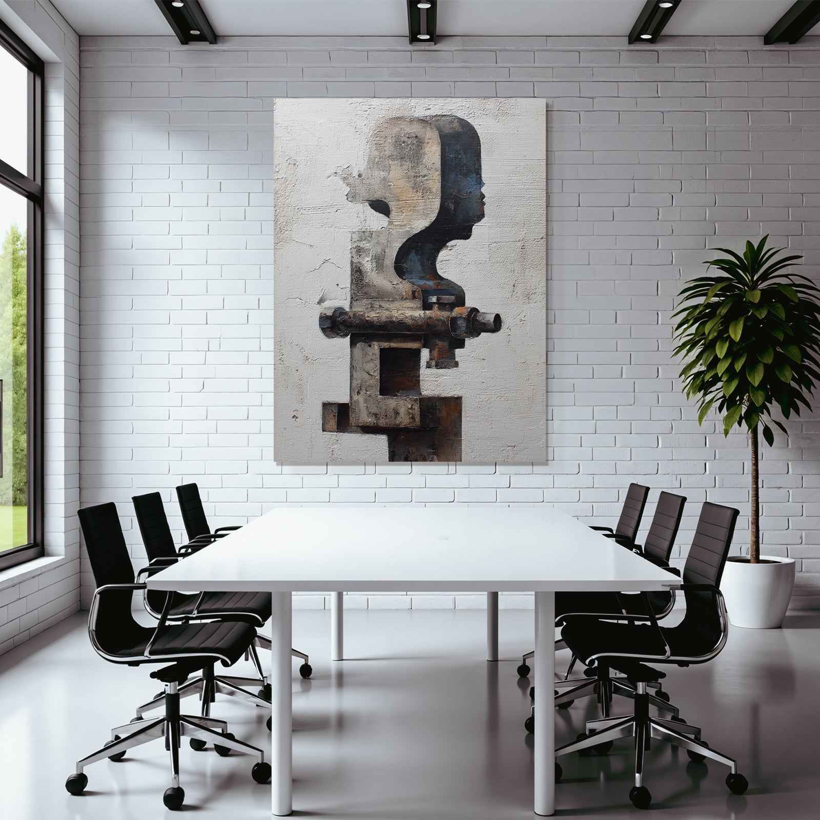 Abstrakte Skulptur Gesicht Industrial Elements