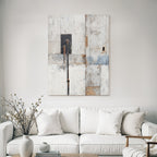 Abstrakte Wand Mit Texturen Farben Und Schluesselloch