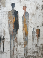  Abstraktes Gemaelde Minimalistische Menschliche Figuren Textured | Industrial | Einrichtungsstile