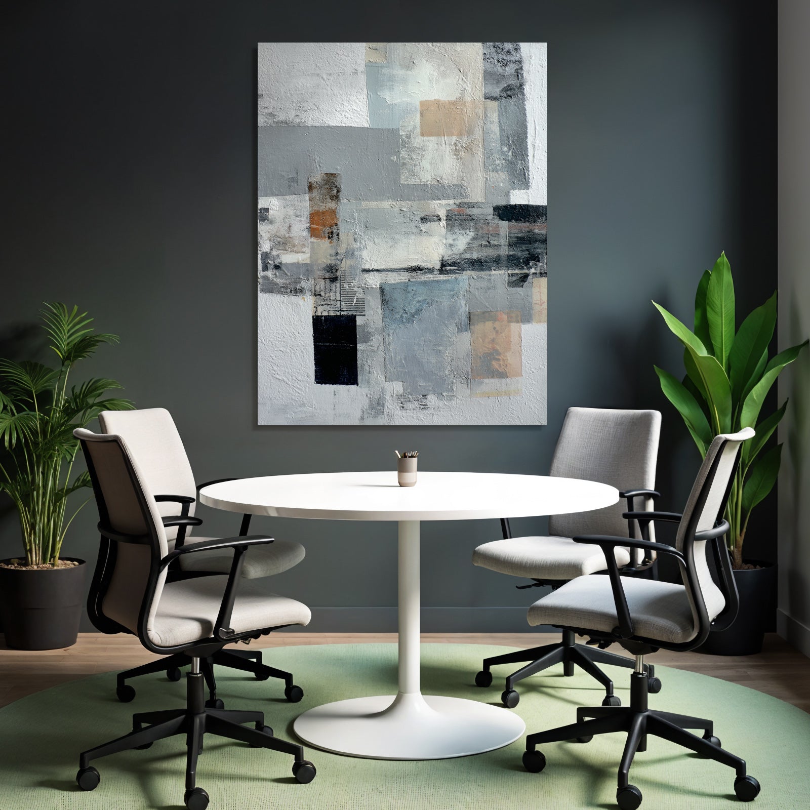 Abstraktes Kunst Grau Weisse Texturen