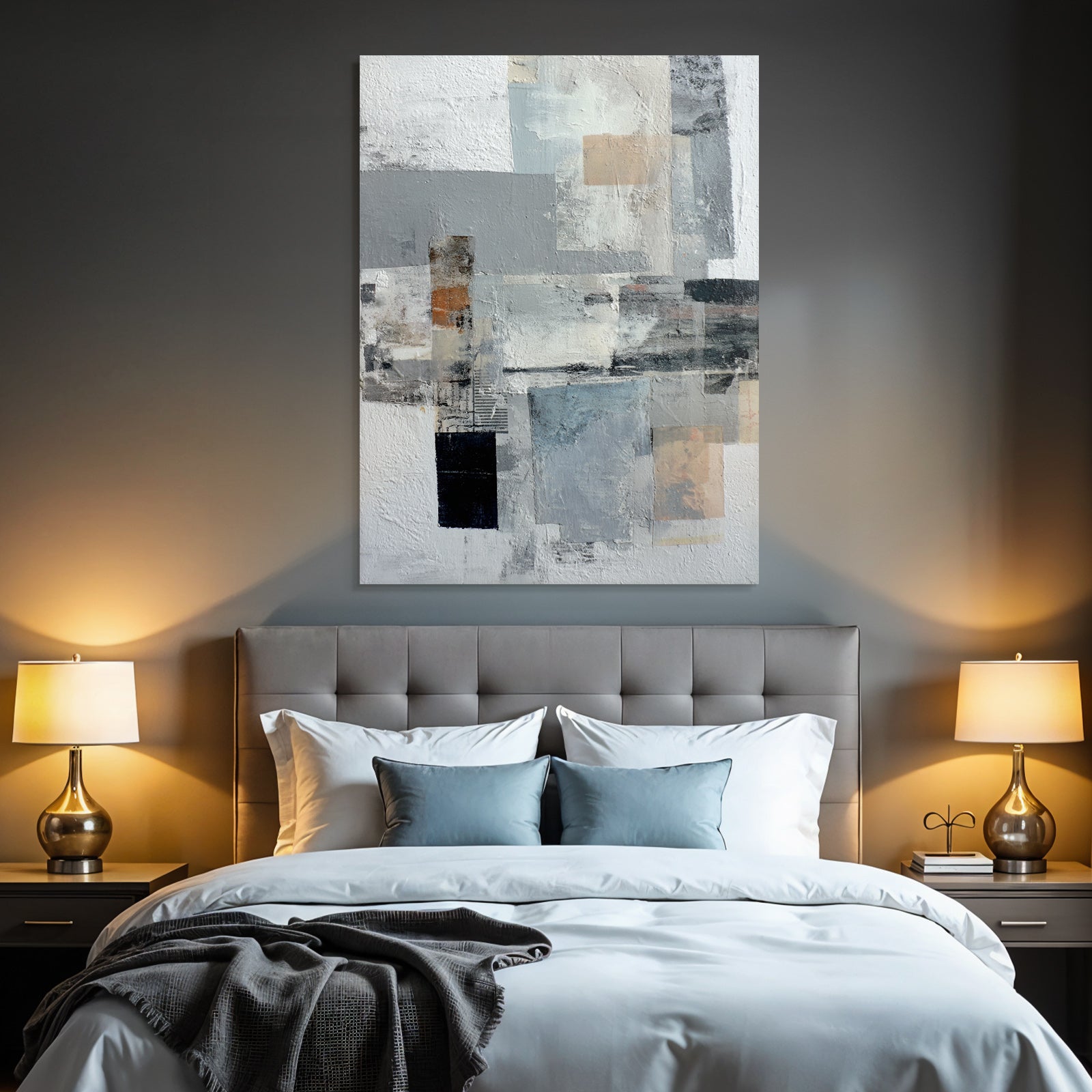 Abstraktes Kunst Grau Weisse Texturen