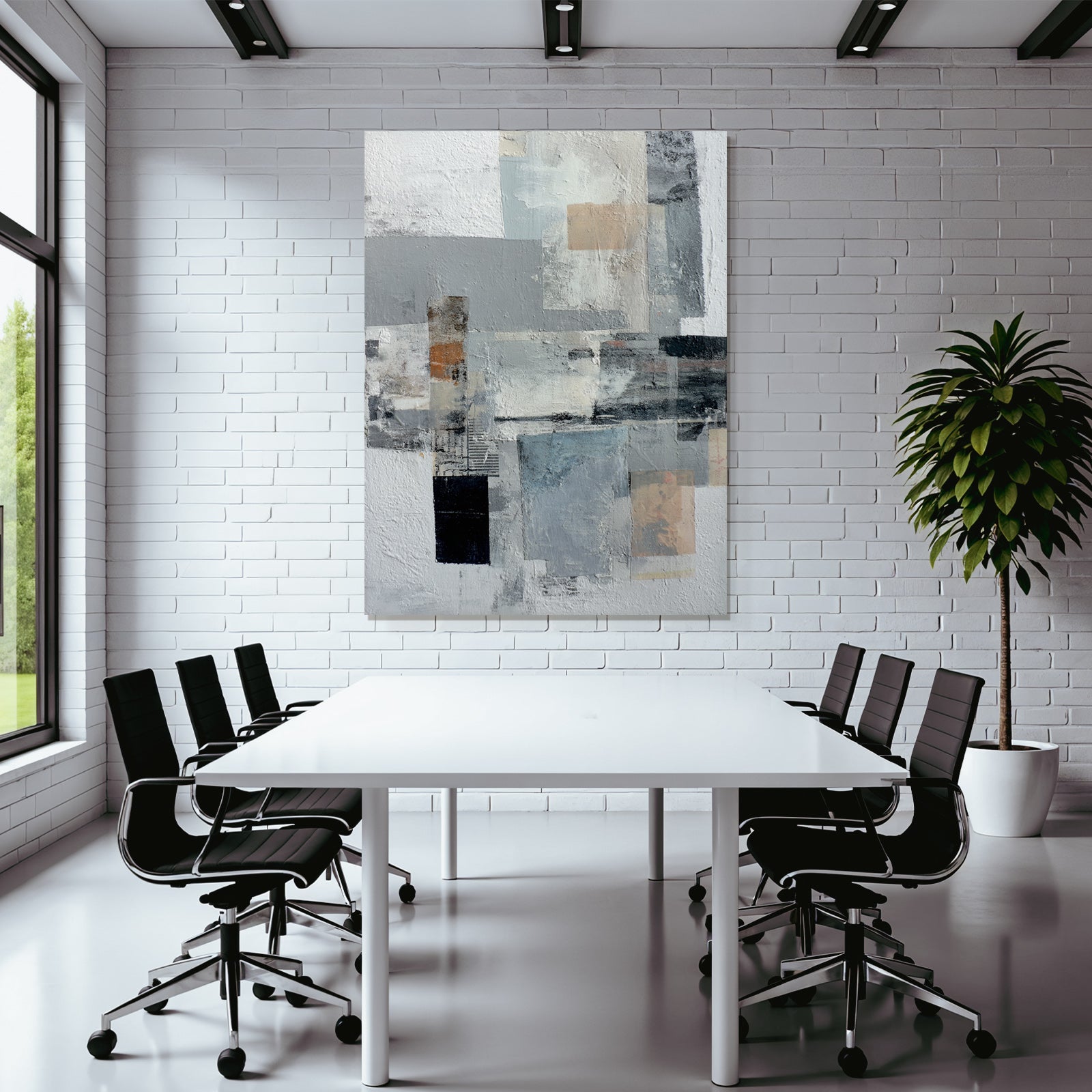 Abstraktes Kunst Grau Weisse Texturen