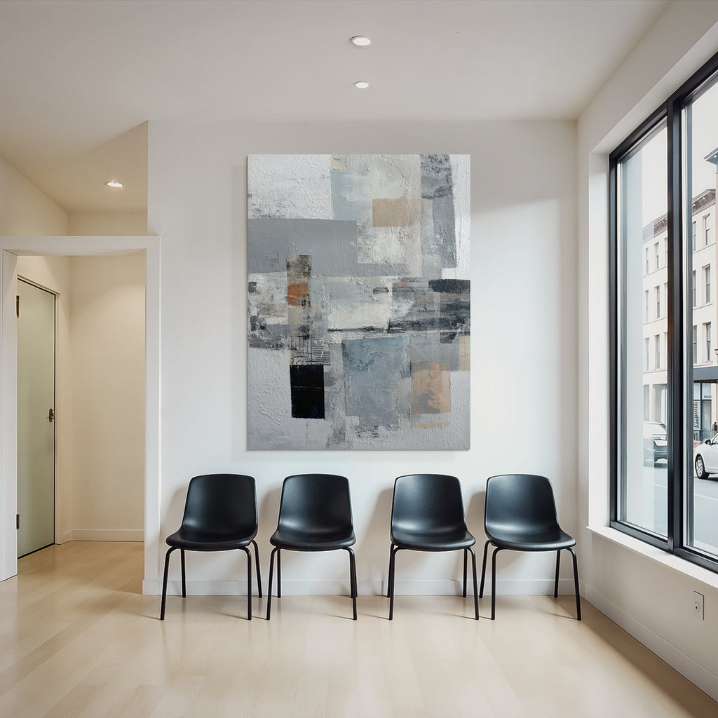 Abstraktes Kunst Grau Weisse Texturen