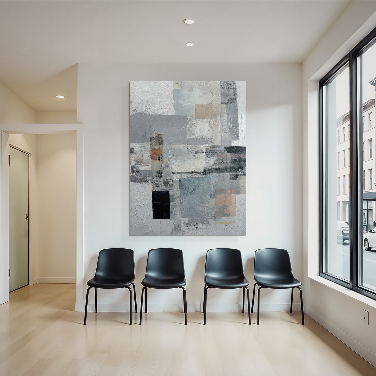 Abstraktes Kunst Grau Weisse Texturen