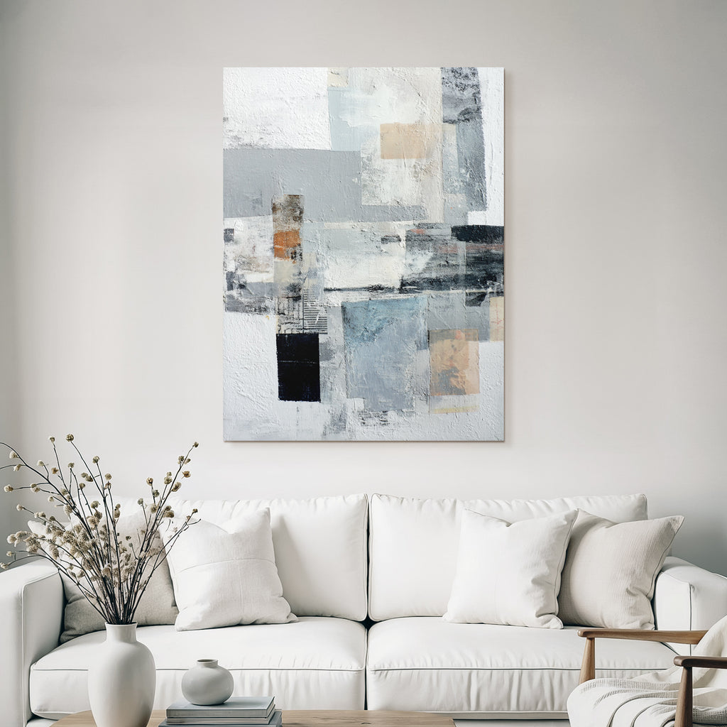 Abstraktes Kunst Grau Weisse Texturen