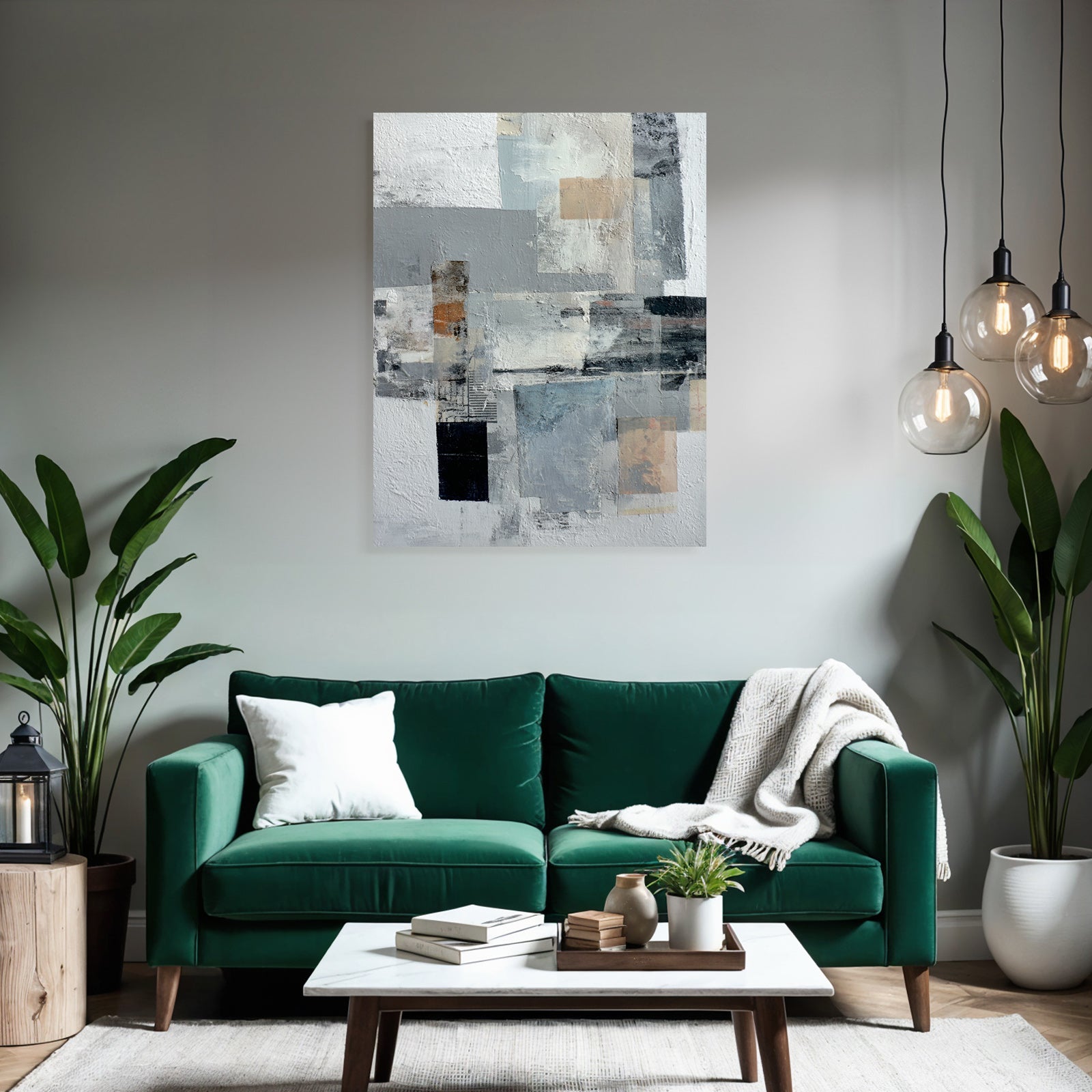 Abstraktes Kunst Grau Weisse Texturen