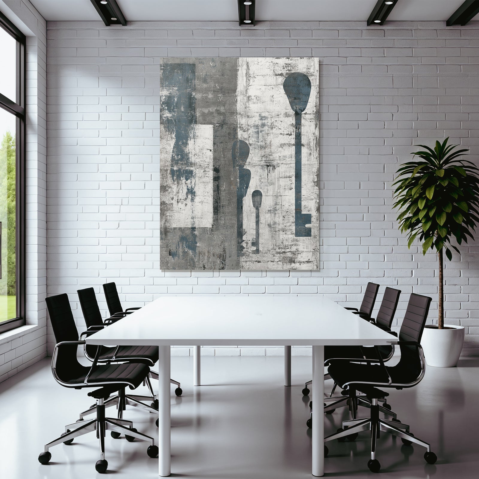 Abstraktes Kunst Schluessel Grau Blau