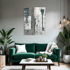 Abstraktes Kunst Schluessel Grau Blau