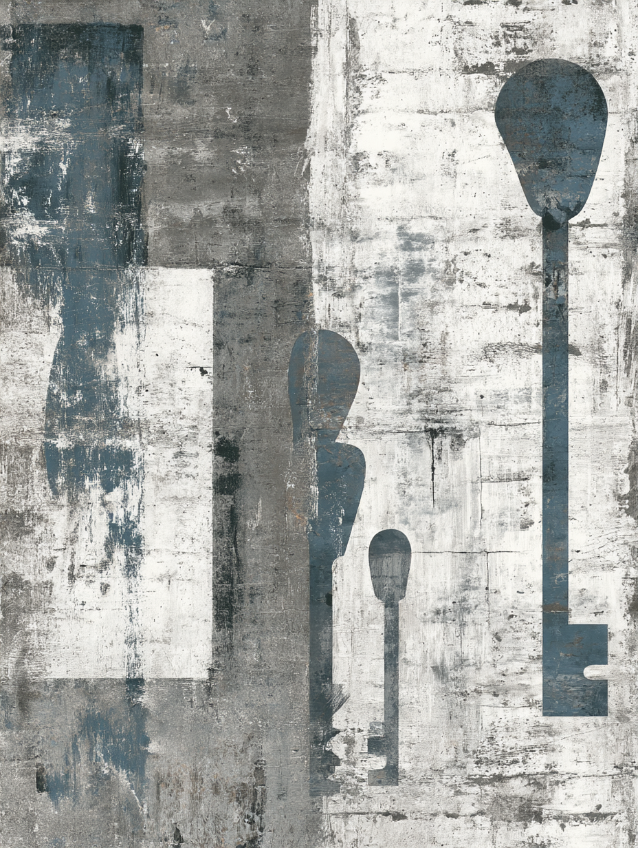  Abstraktes Kunst Schluessel Grau Blau | Industrial | Einrichtungsstile