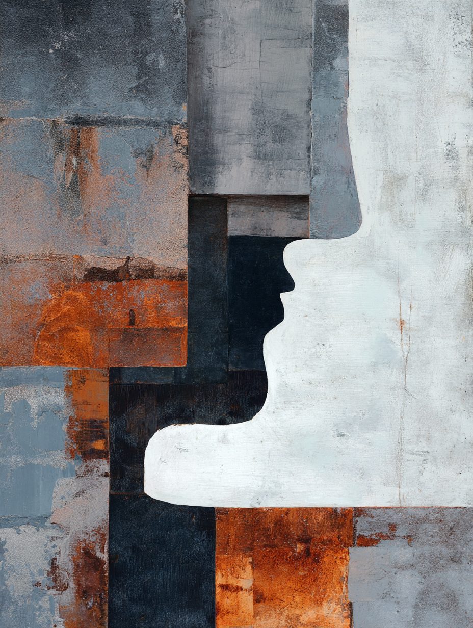  Abstraktes Kunstwerk Profil Silhouette Texturierte Hintergrund | Industrial | Einrichtungsstile