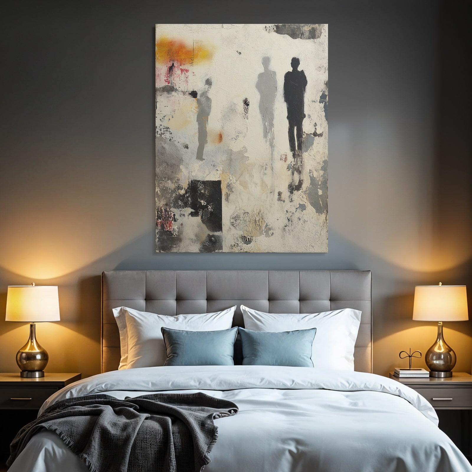 Abstraktes Kunstwerk Silhouetten Mi Textur