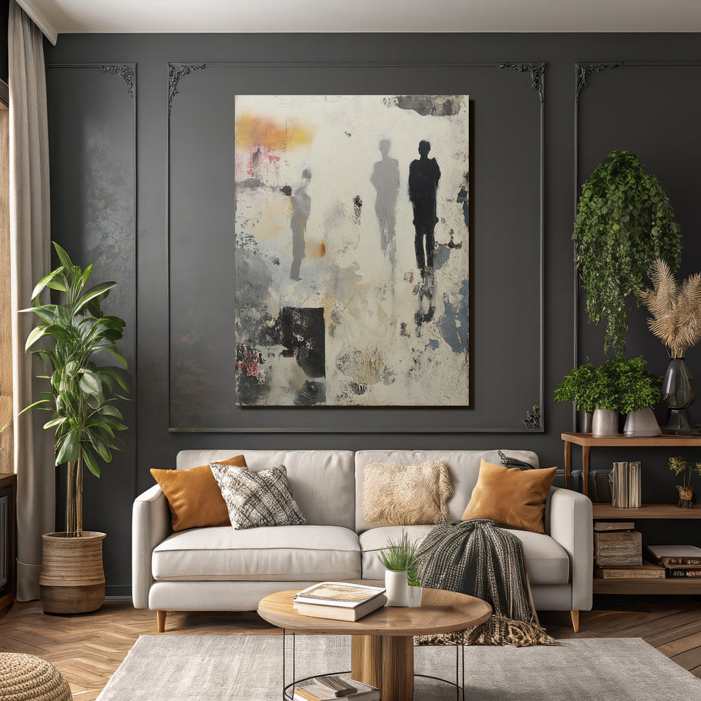 Abstraktes Kunstwerk Silhouetten Mi Textur