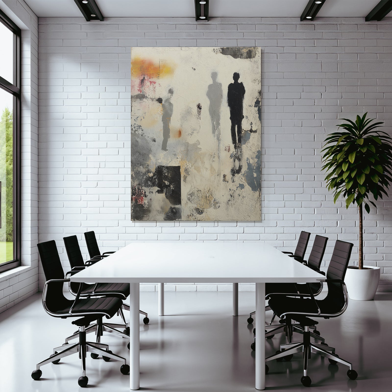 Abstraktes Kunstwerk Silhouetten Mi Textur