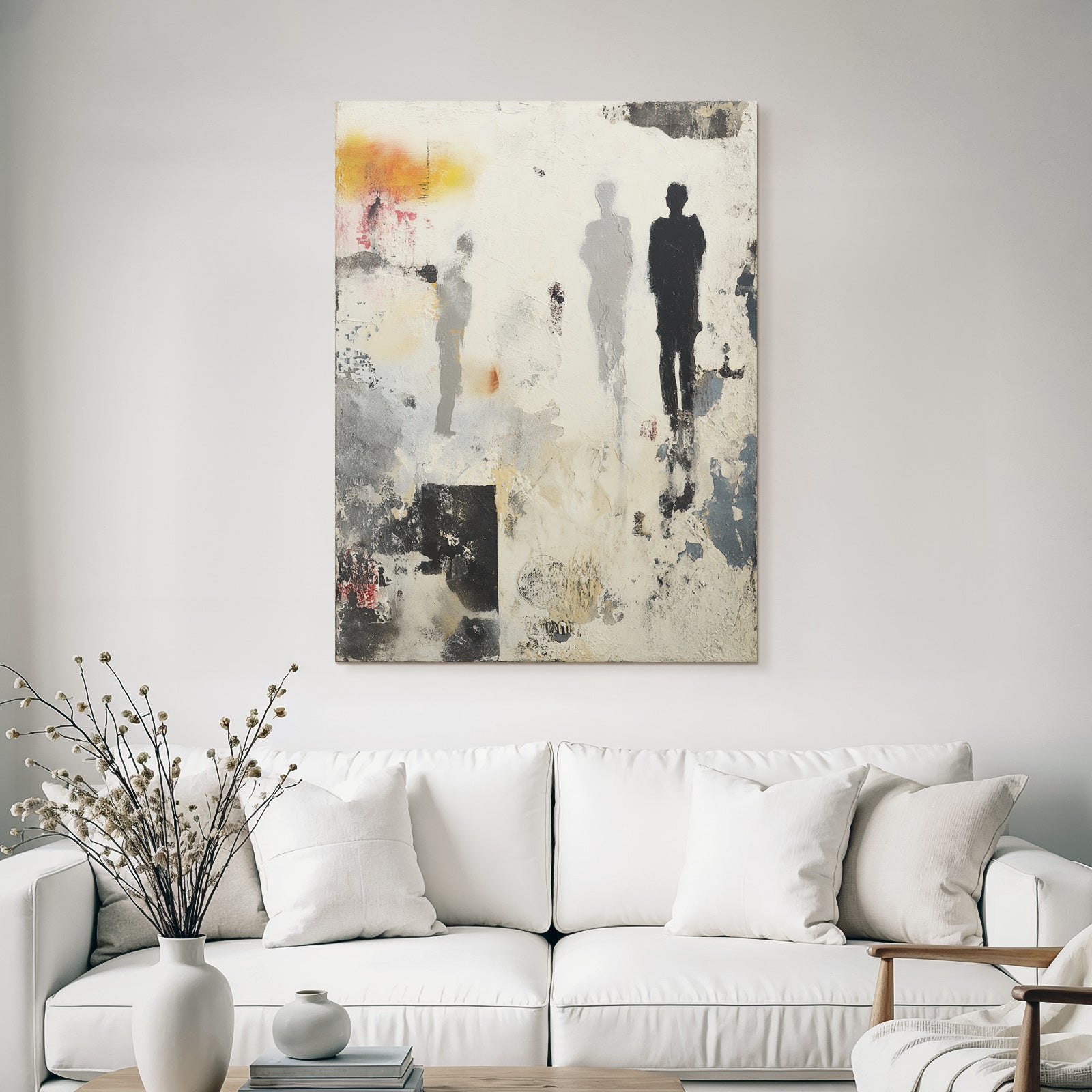 Abstraktes Kunstwerk Silhouetten Mi Textur