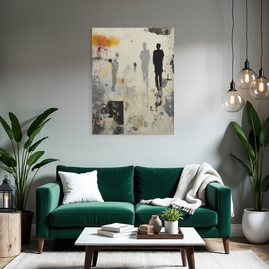 Abstraktes Kunstwerk Silhouetten Mi Textur