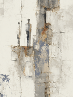  Abstraktes Minimalismus Gemaelde Zwei Figuren Texture Hintergrund Muted Farben | Industrial | Einrichtungsstile