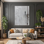 Einsame Figur Vor Wand Ohr Gestochen