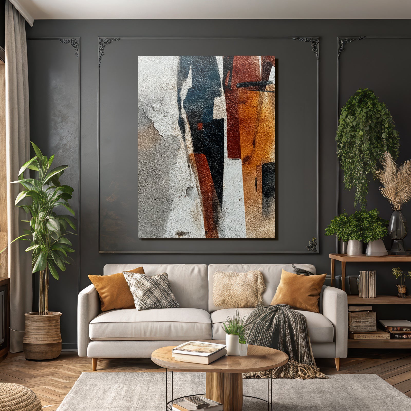 Figuren Abstract Orange Schwarz