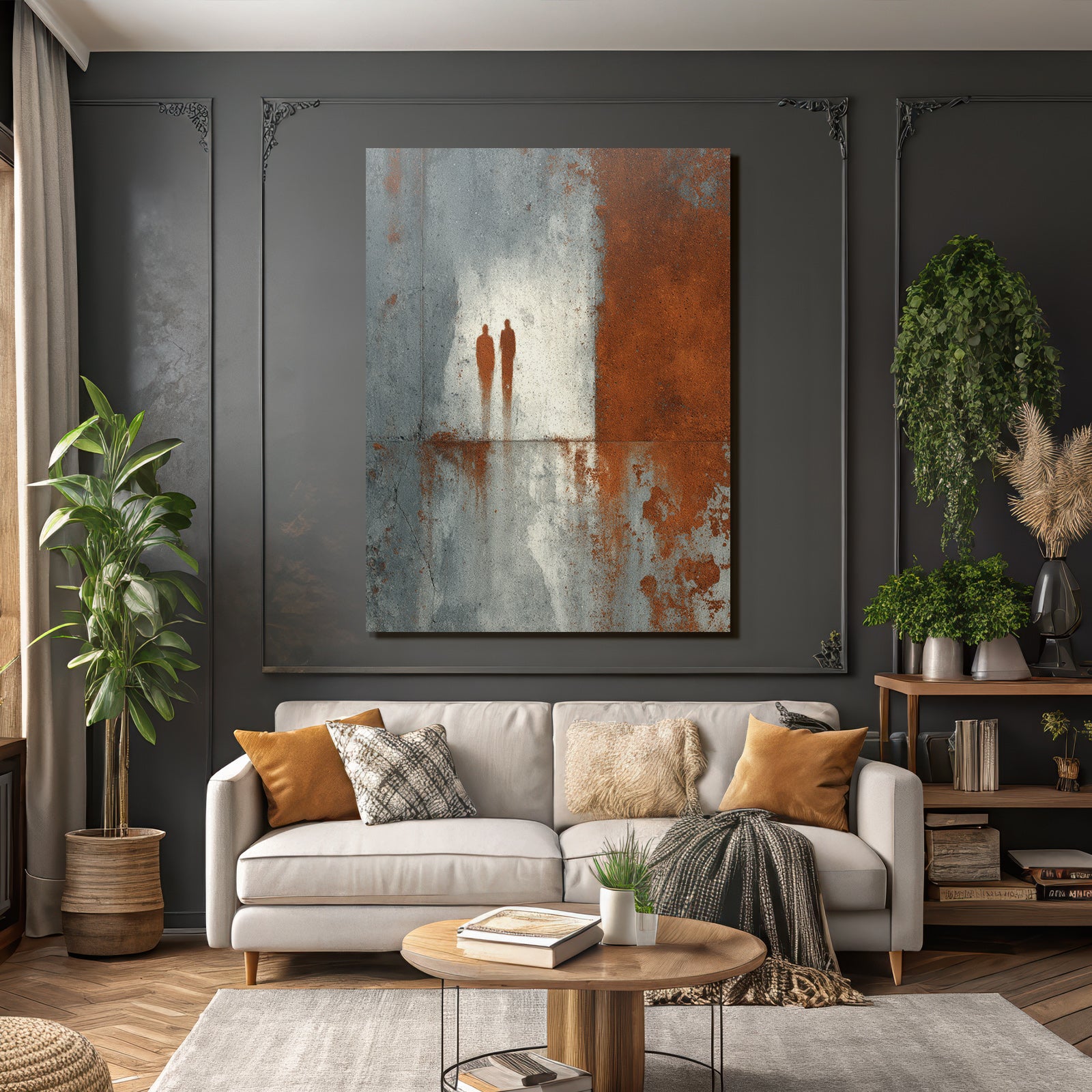 Figuren Schatten Textur Grau Rost Farben