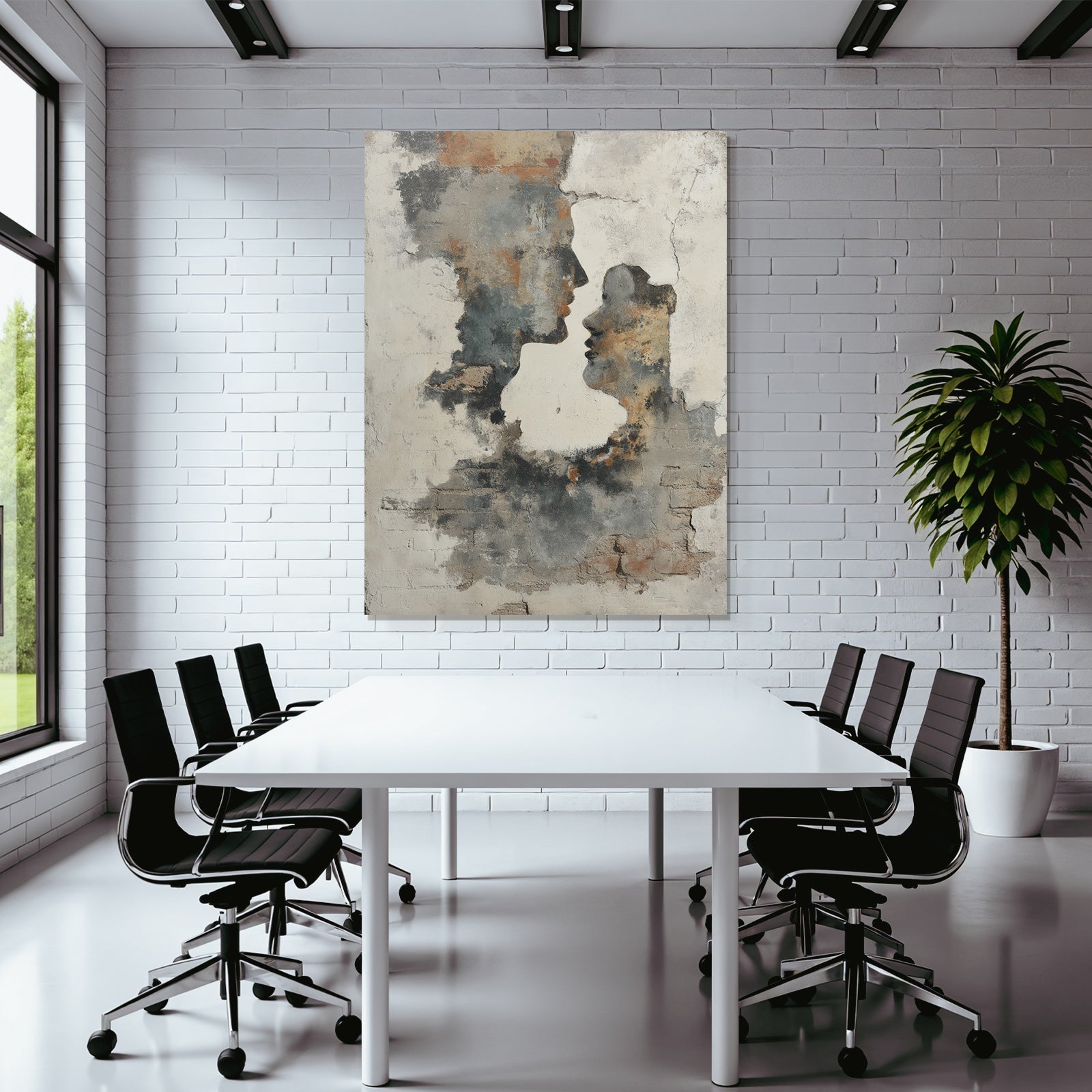 Gefaltete Menschliche Profile Wandkunst
