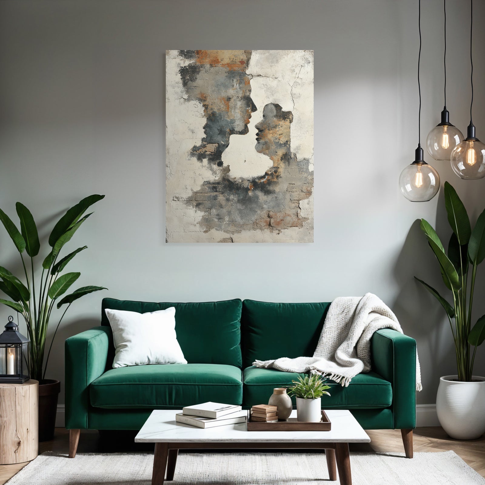 Gefaltete Menschliche Profile Wandkunst