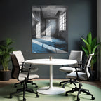 Interiorraum Mit Betonwaenden Und Blauer Beleuchtung