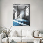 Interiorraum Mit Betonwaenden Und Blauer Beleuchtung