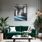 Interiorraum Mit Betonwaenden Und Blauer Beleuchtung