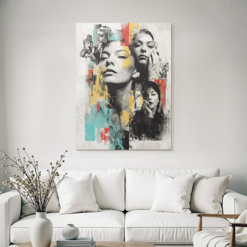Kuenstlerische Collage Portraits Gemischte Grafiken Emotion Jpg