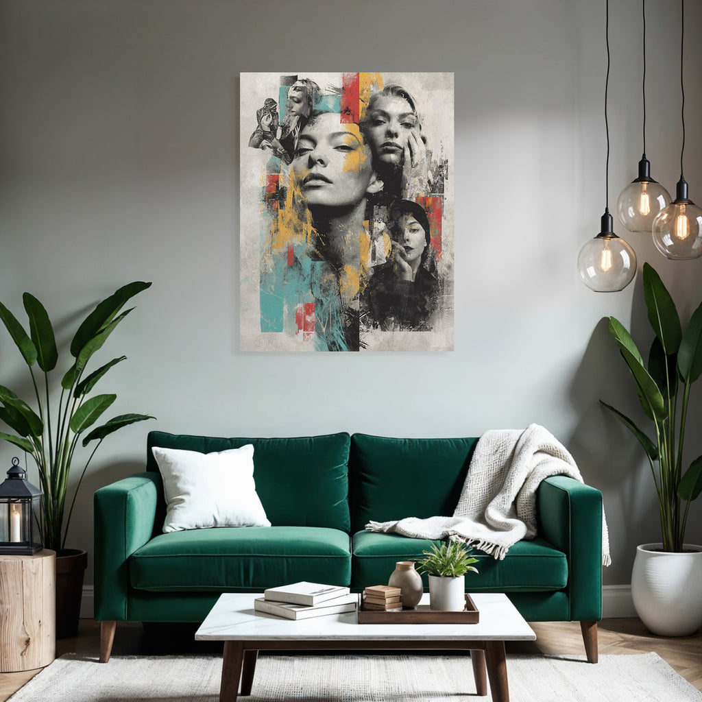 Kuenstlerische Collage Portraits Gemischte Grafiken Emotion Jpg