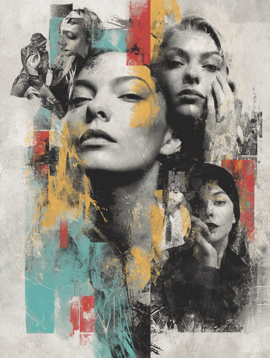  Kuenstlerische Collage Portraits Gemischte Grafiken Emotion Jpg | Industrial | Einrichtungsstile