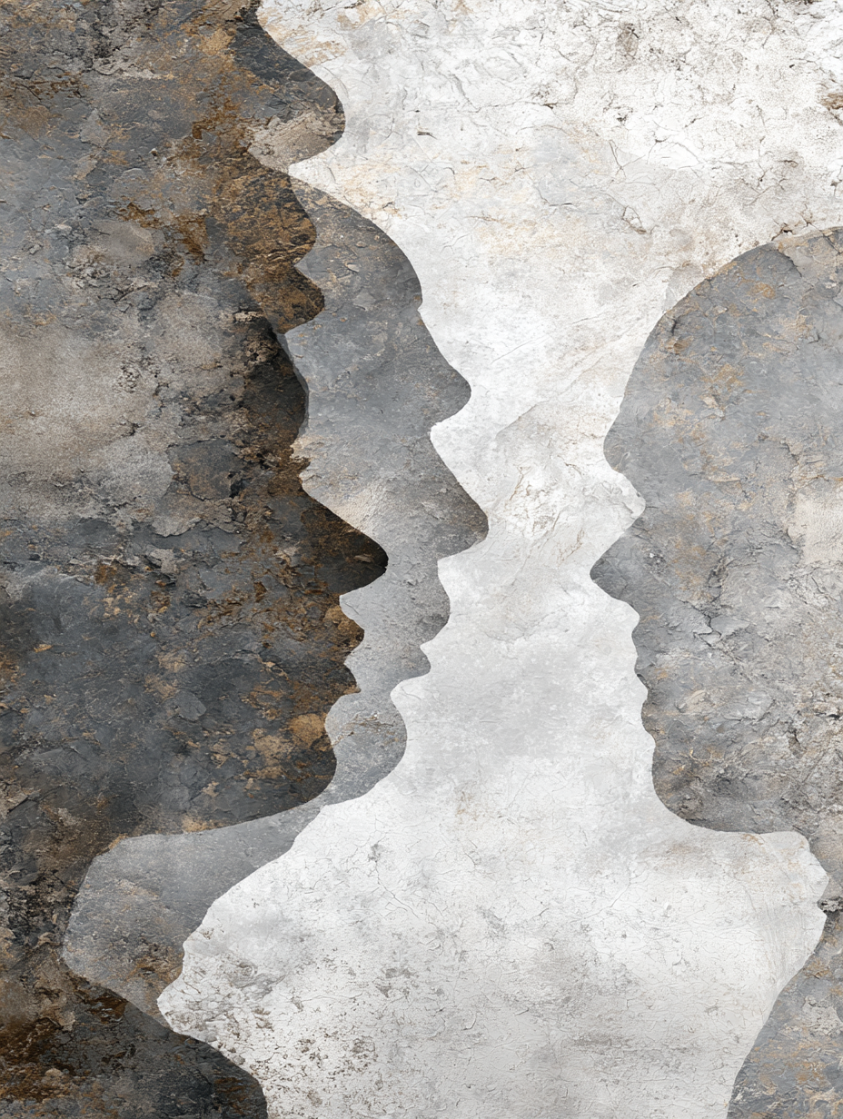  Kuenstlerische Silhouetten Menschliche Profile Texturierter Hintergrund | Industrial | Einrichtungsstile
