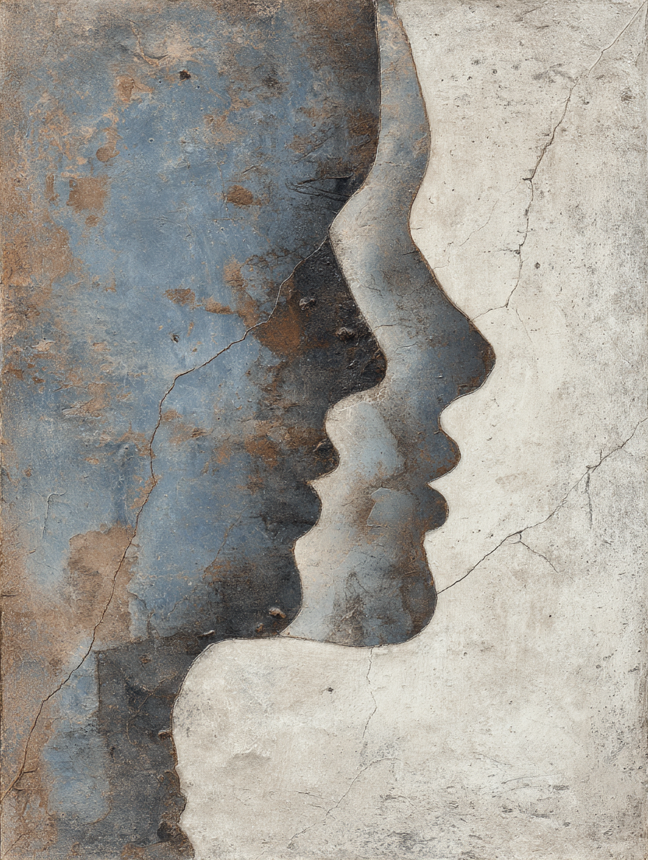  Menschliche Profile Stylisierte Kunstwerk | Industrial | Einrichtungsstile