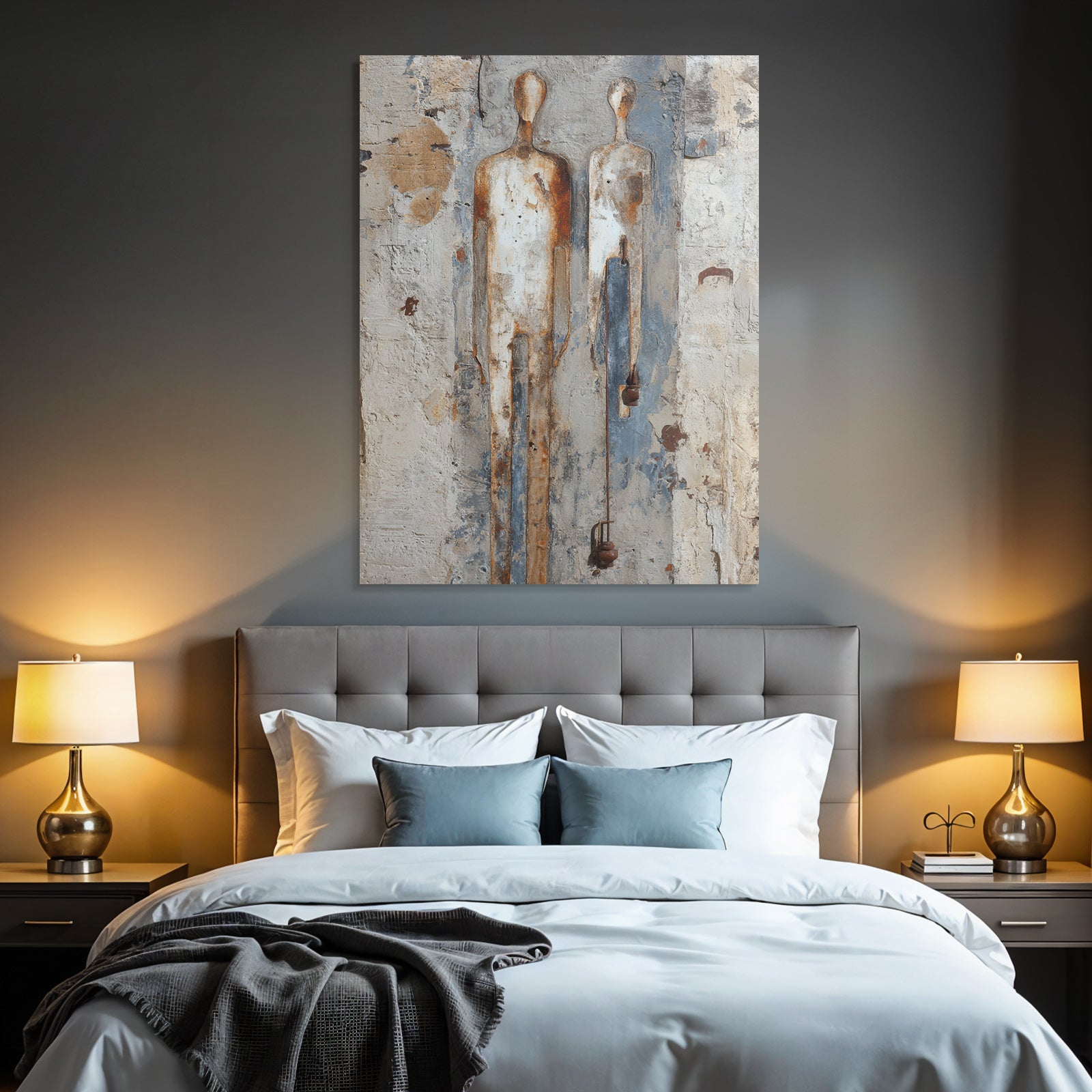 Metallfiguren Gegen Wand